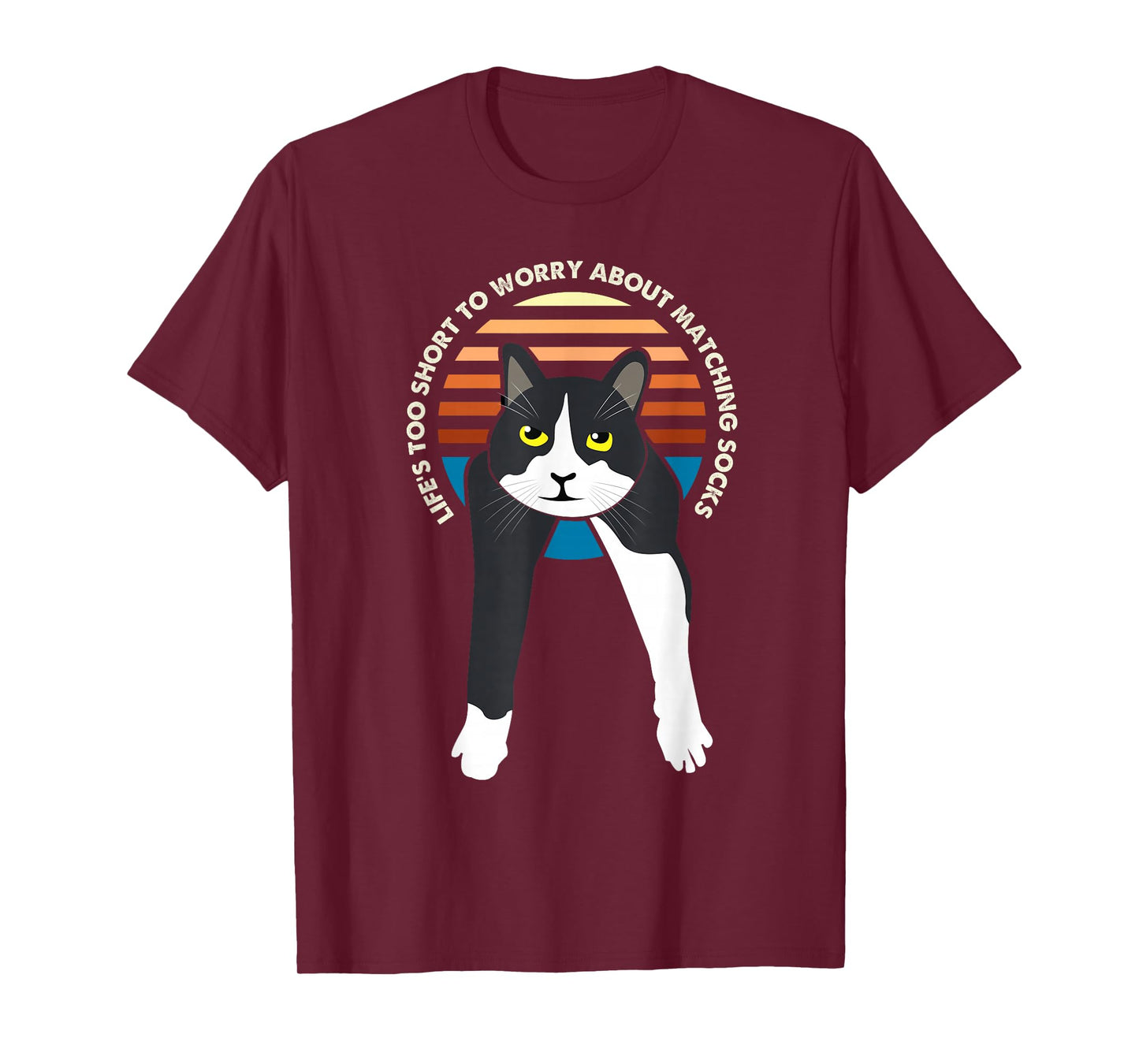 Tuxedo Cat Meme Funny Sayings Life's Too Short to Worry Gift T-Shirt