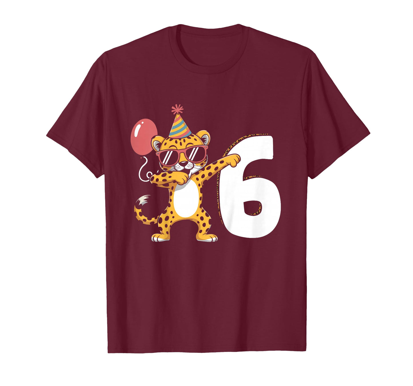 Dabbing Cheetah 6th Birthday Boy T-Shirt