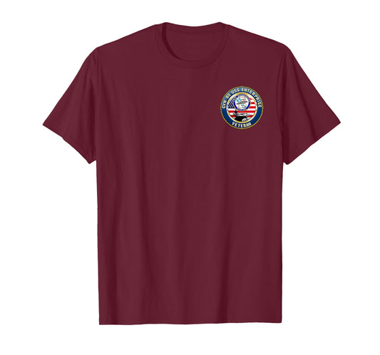 USS Enterprise CVN-65 USA Flag Veteran Patriotic Vintage T-Shirt