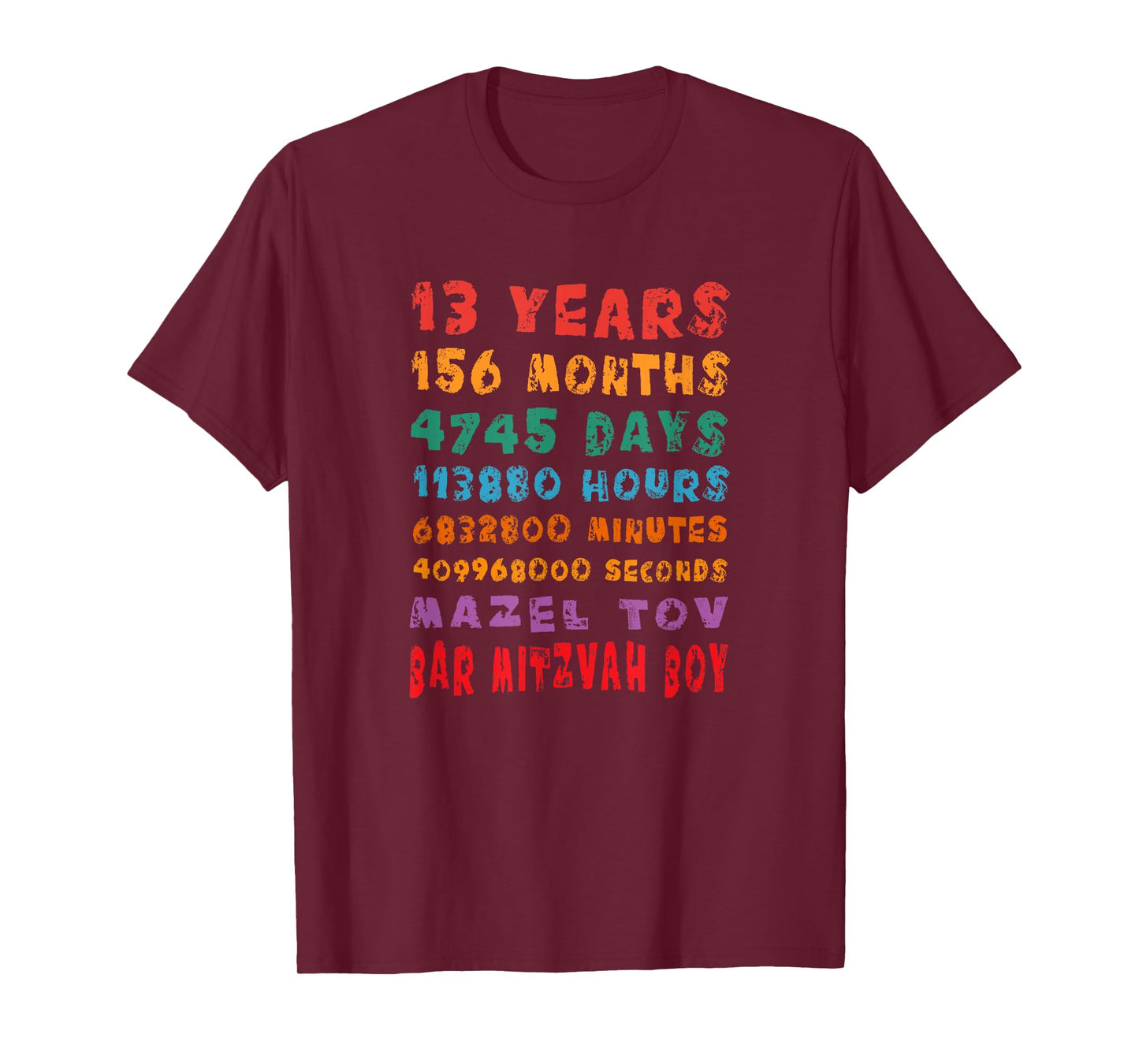 13-Year-Old 13th Birthday Bar Mitzvah Boy Mazel Tov Jewish T-Shirt