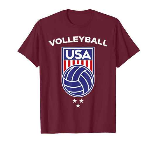 Volleyball Beach USA Flag Volleyball Team Player Girl Boy T-Shirt