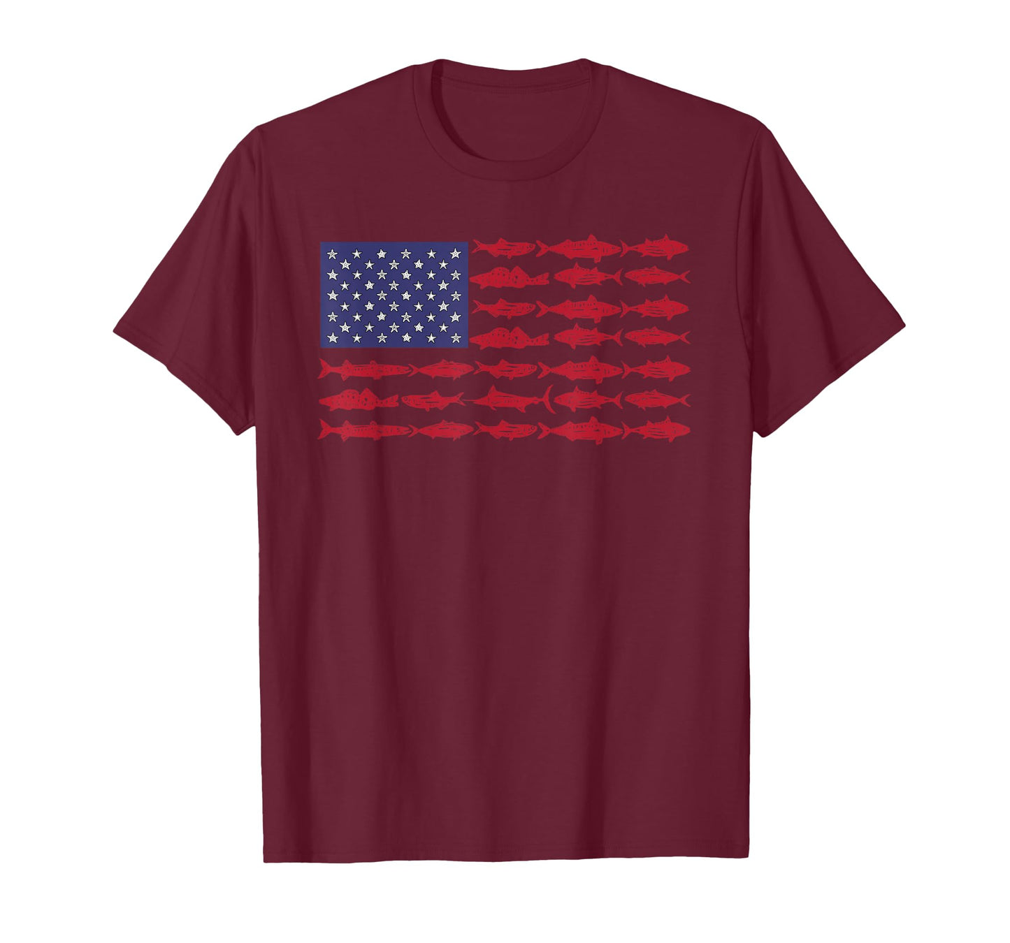 Vintage USA Fish American Flag Shirt Fishing Gifts ABS001 T-Shirt