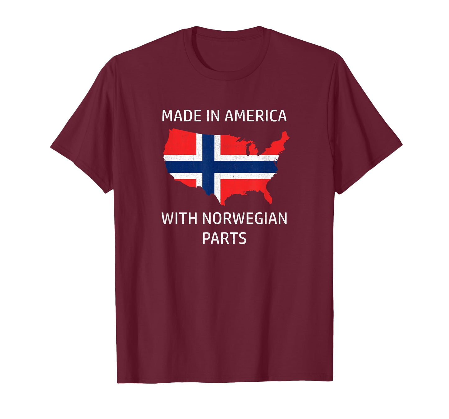 Made in America with Norwegian Parts - Norway and USA Pride T-Shirt