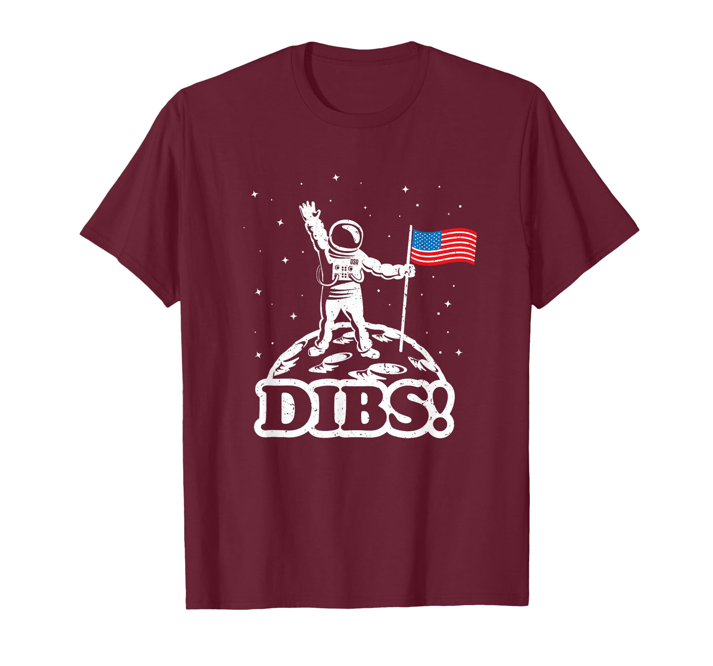 Funny Space Shirt USA Astronaut Moon Flag Dibs Tshirt Gift T-Shirt