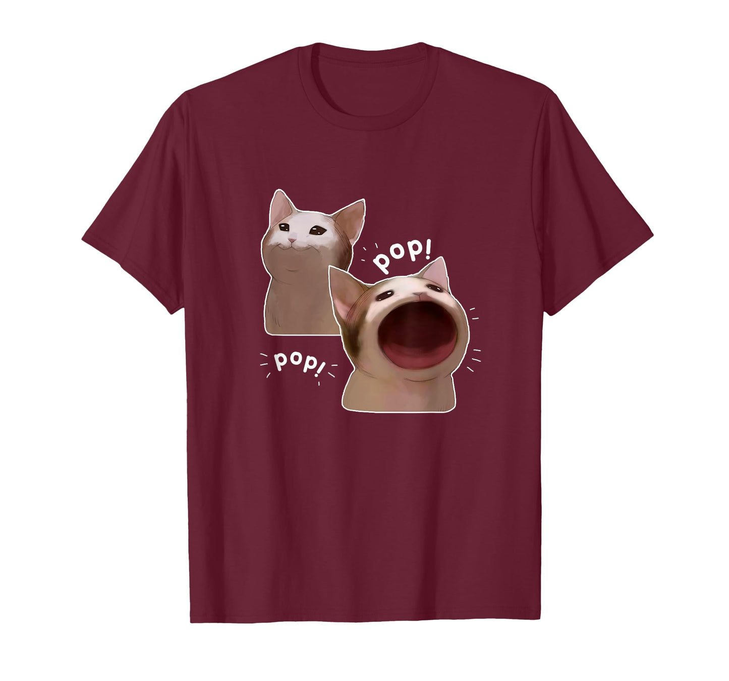 Funny Pop Cat Meme Men Women T-Shirt