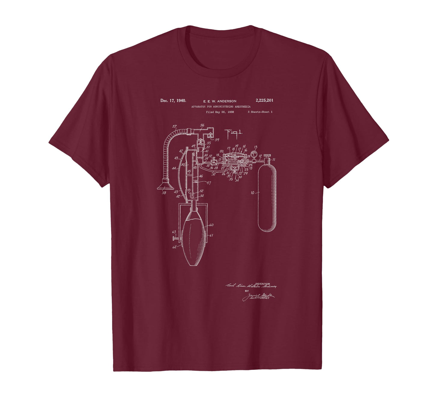 Apparatus for administering anesthesia patent t-shirt T-Shirt