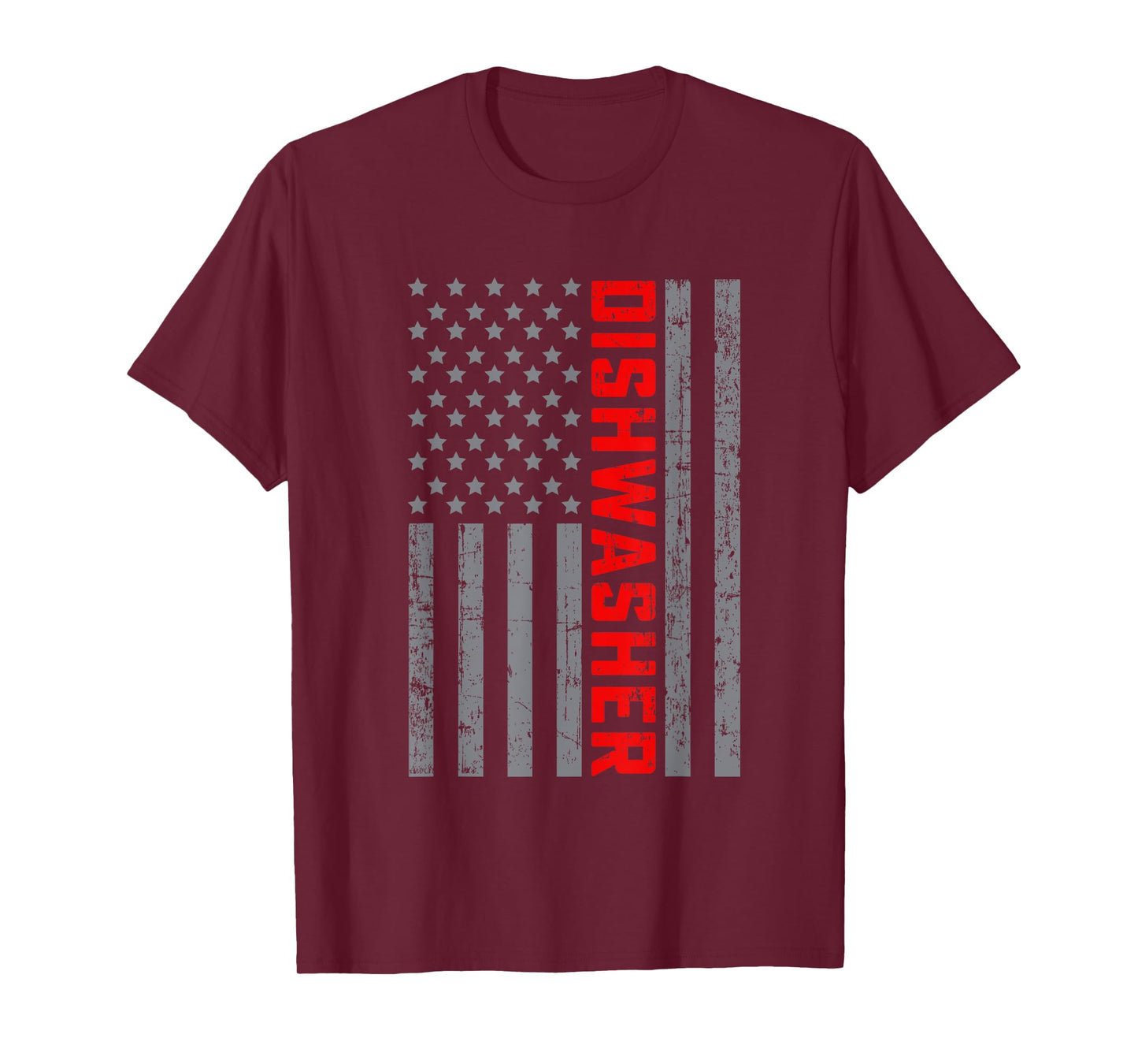 American Flag Dishwasher US Flag Vintage Tee For Men Dad T-Shirt