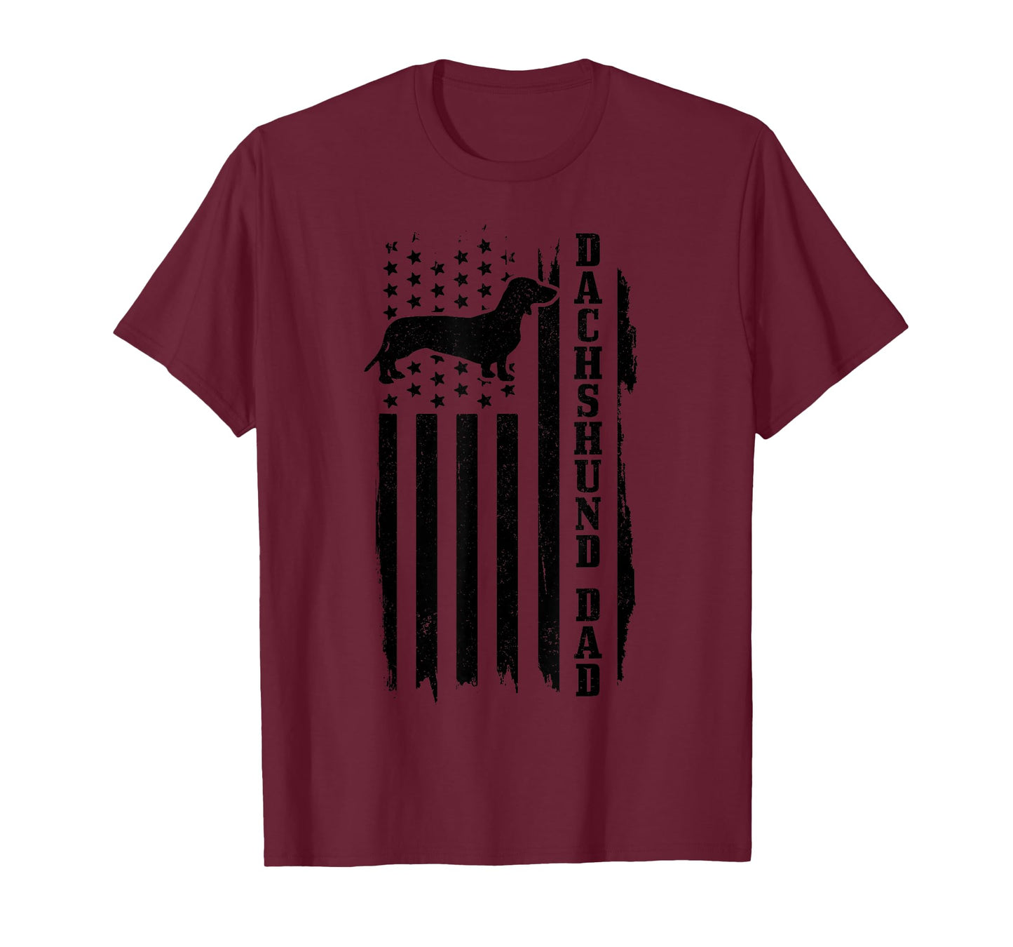 Dachshund Dad Vintage American Flag T-Shirt
