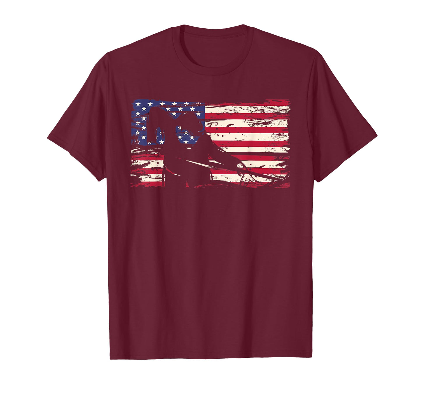 American Flag with Billiard Player Women Men T-Shirt