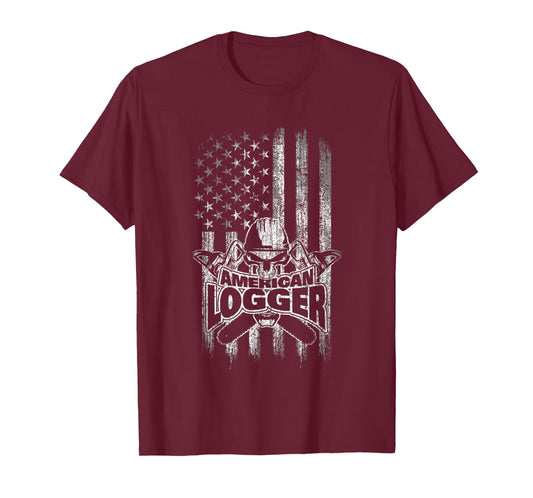 Logger T-Shirt American Flag T-Shirt