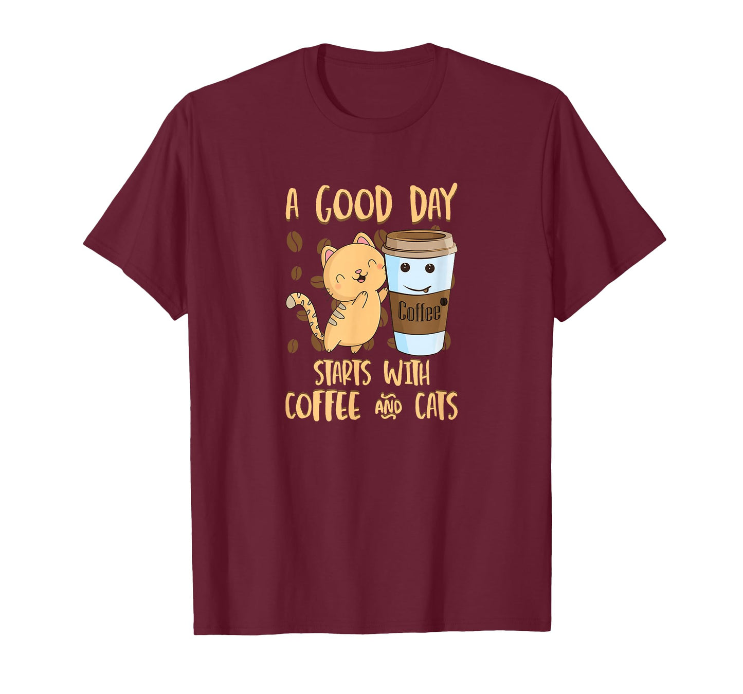 Cats Coffee Tee A Good Day Starts With Coffee Cats T-Shirt