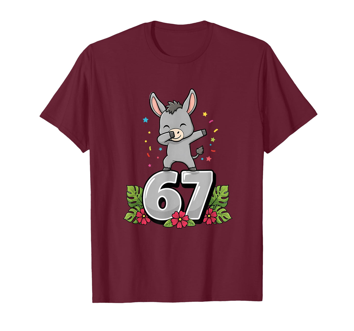 Six Seven Meme Dabbing Baby Donkey 67 Funny Gen Z Apha T-Shirt