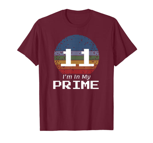 11 Year Old Birthday Prime Number Math T-Shirt