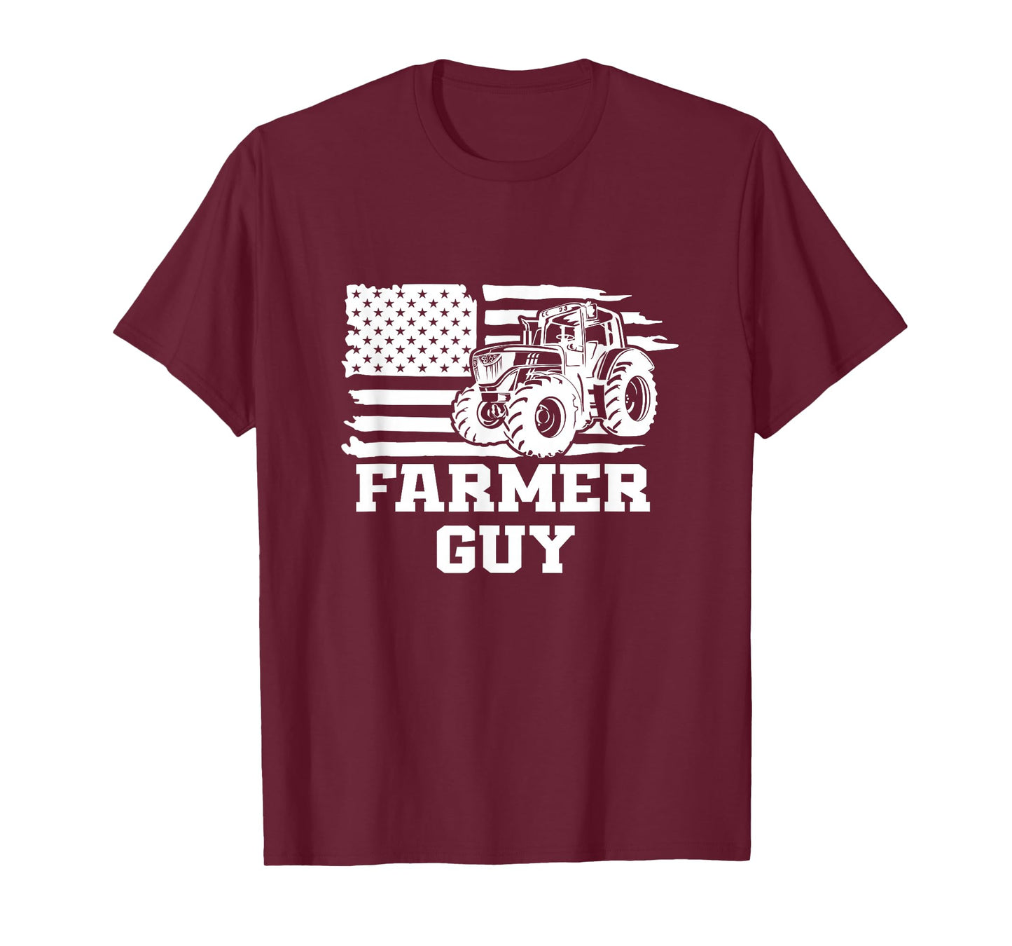 Farmer Guy US American Flag Patriotic Tractor Farming T-Shirt