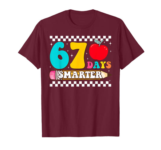 67th Day of School 67 Days Smarter Teacher Boy Girls T-Shirt