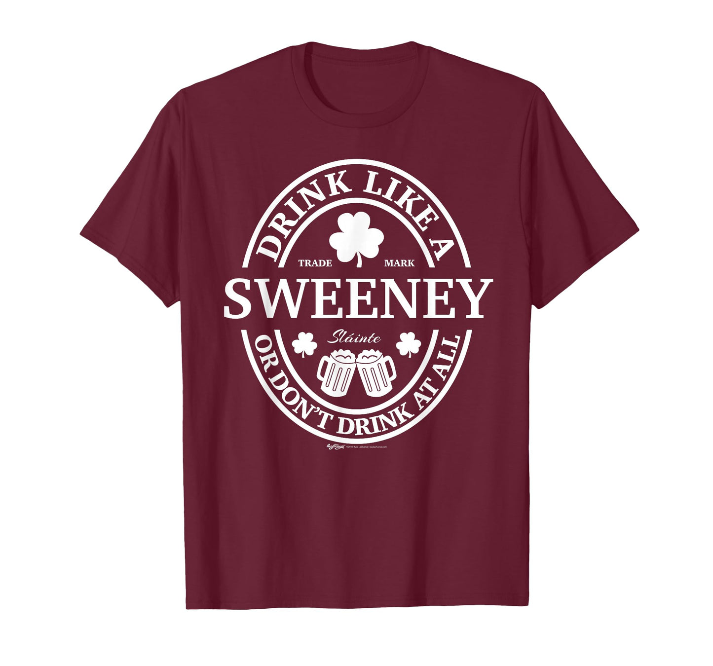 Drink Like A Sweeney Shamrock St Patricks Day T-Shirt