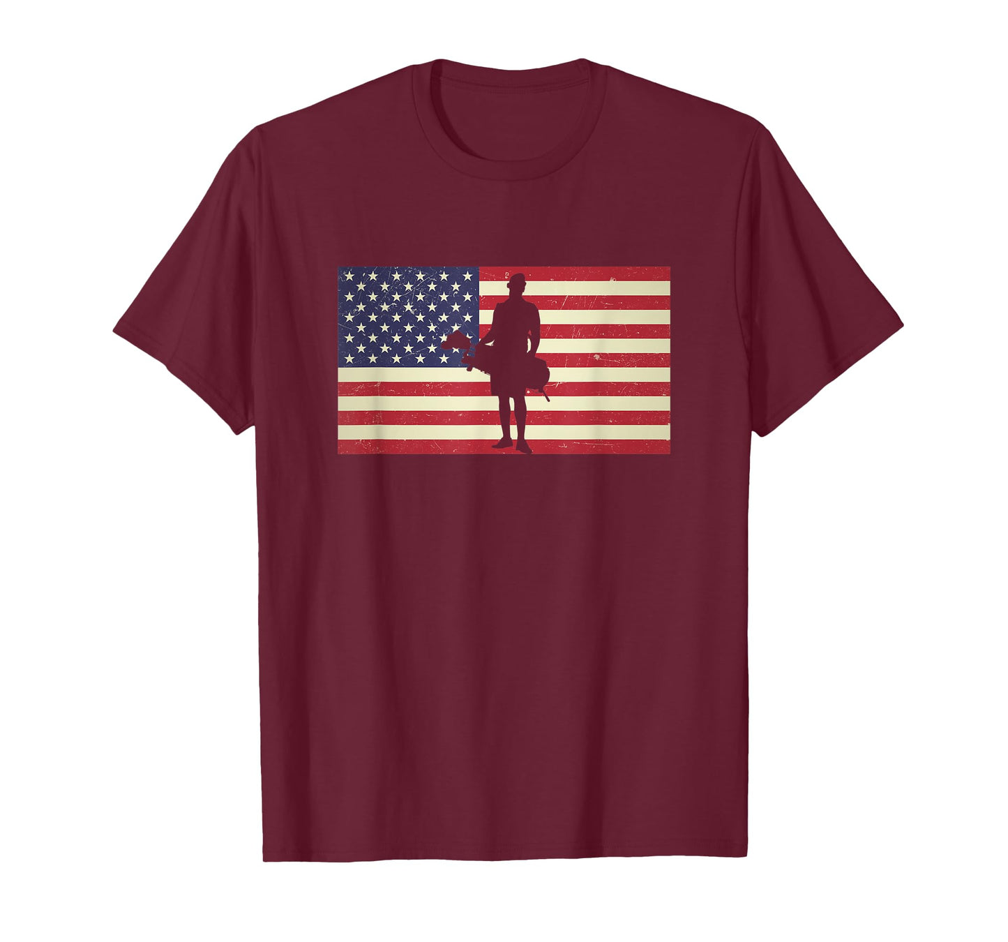 Distressed USA American Flag Golf Caddie Caddy Patriotic Women Men T-Shirt