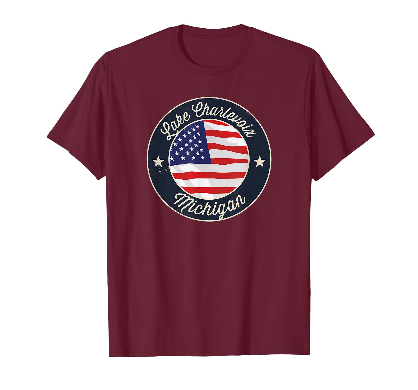 Lake Charlevoix - Patriotic Michigan Souvenir T-Shirt