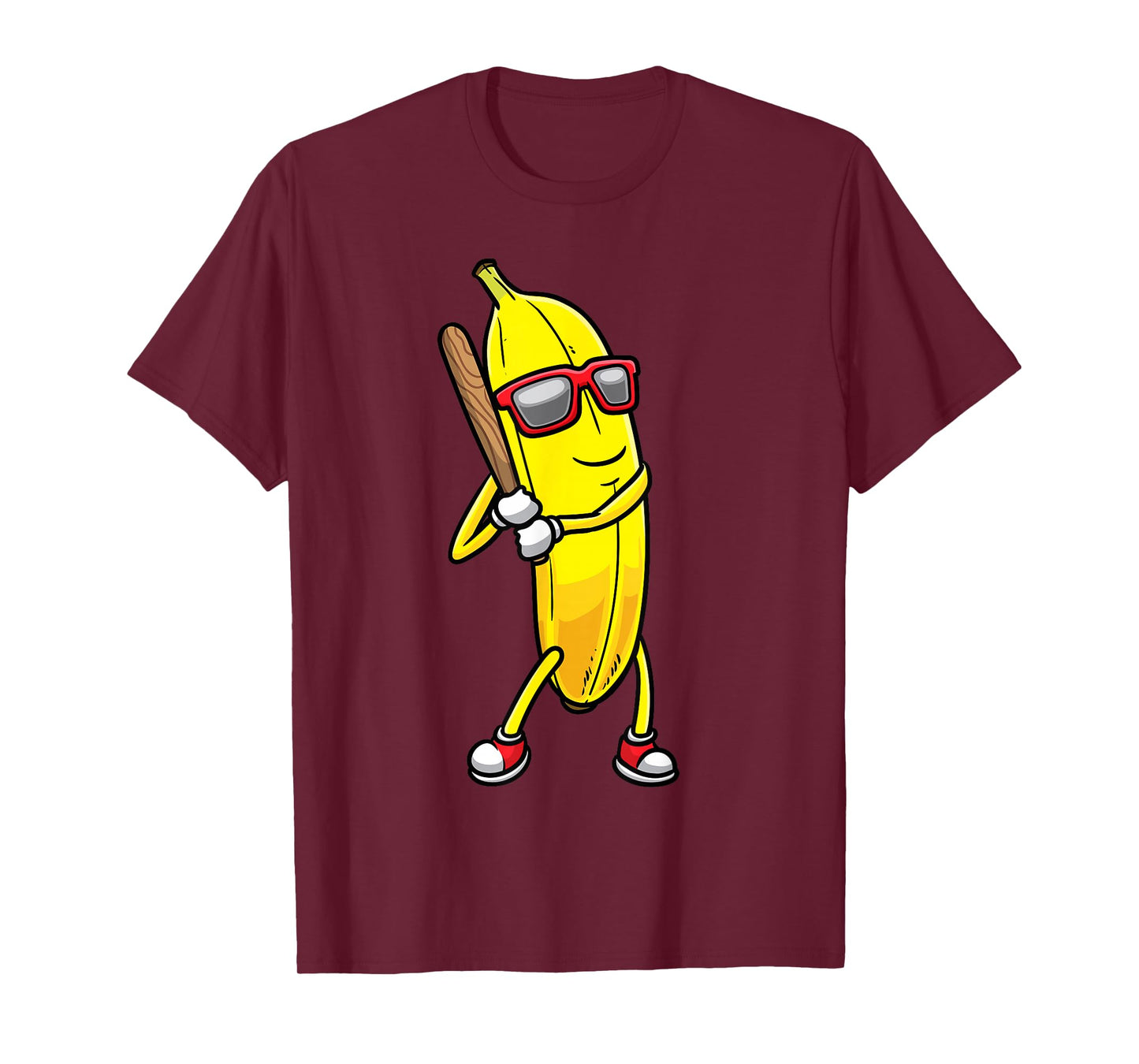 Banana Playing Baseball Fruit Lover Baseball Player T-Shirt
