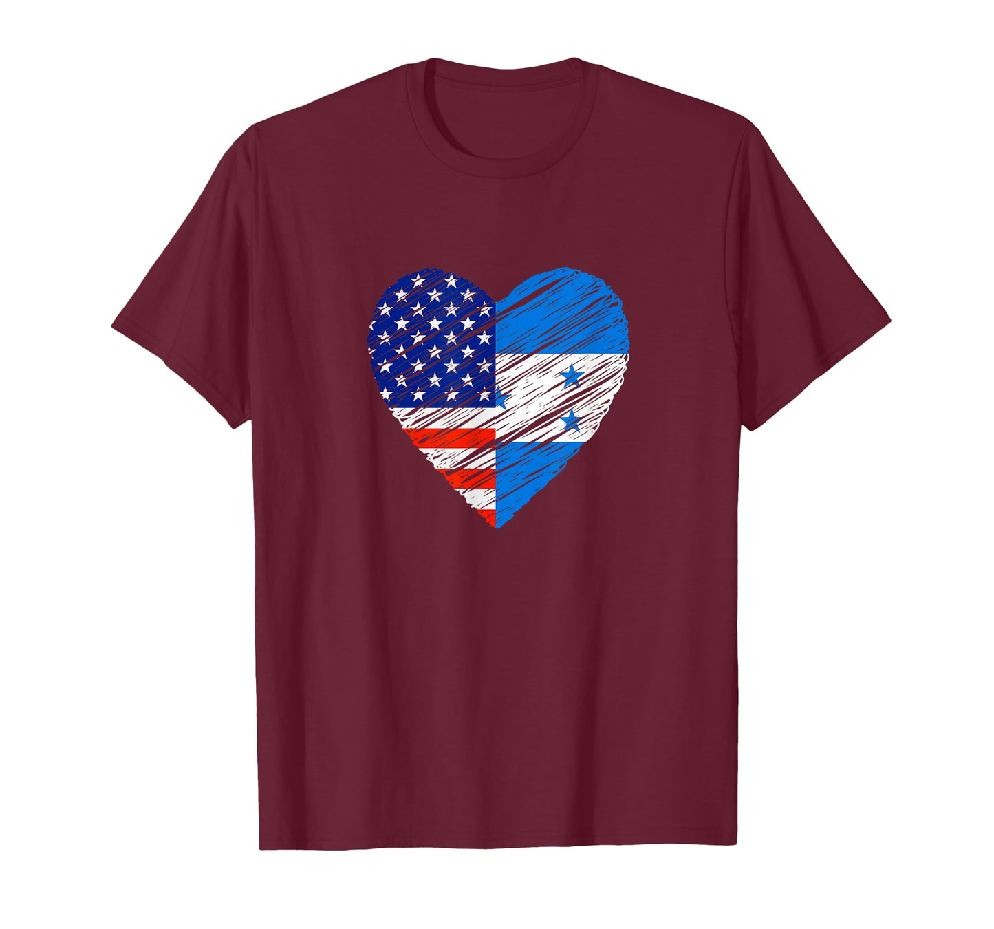 Honduras USA Heart American Flag Honduran Flag Love Heart T-Shirt