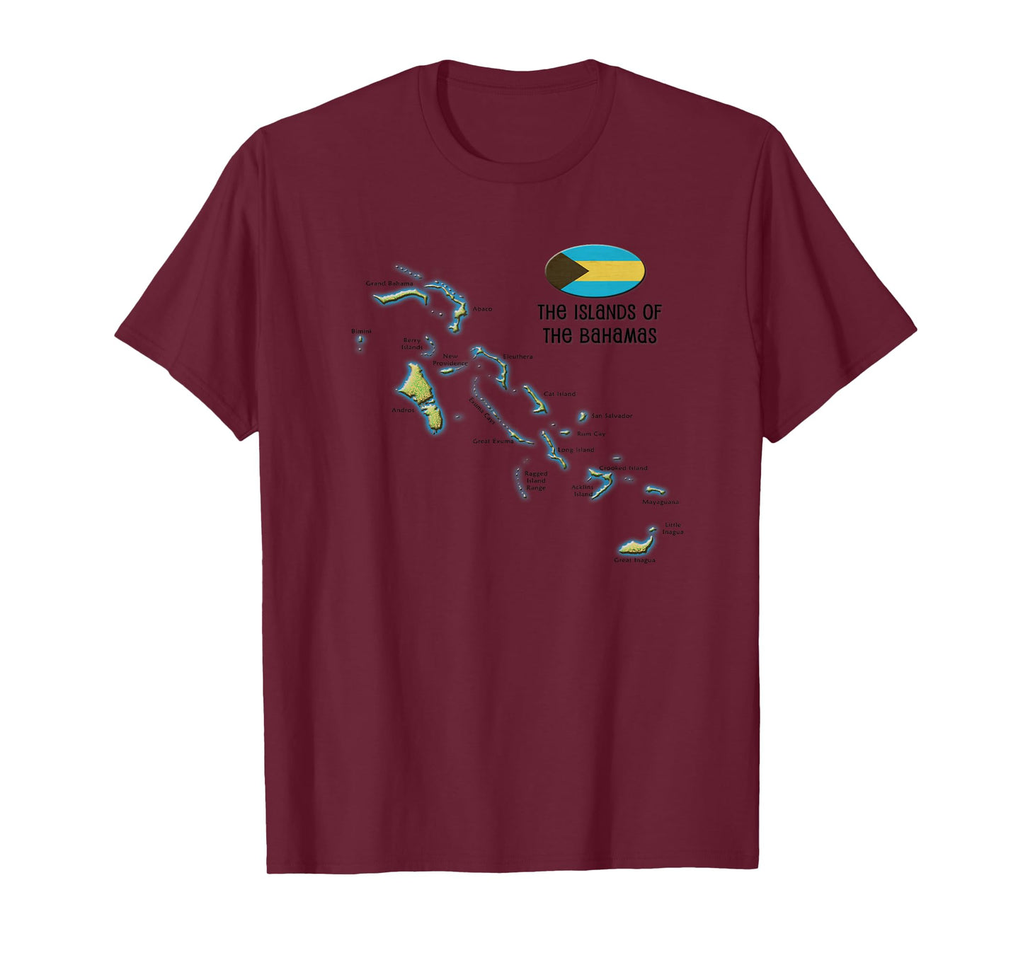 Bahamas, The Islands of, Map T-Shirt T-Shirt