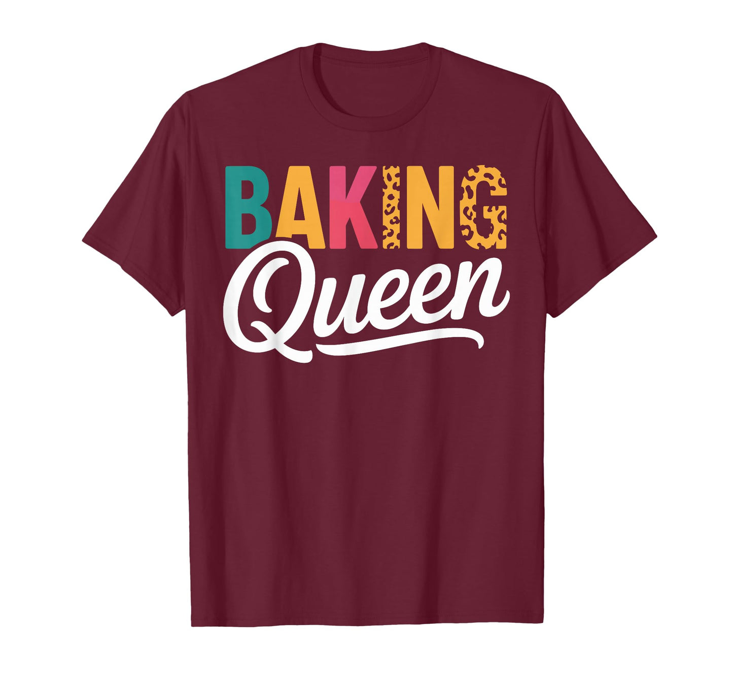 Baking Queen Cute Leopard Print Baking Lover Design T-Shirt