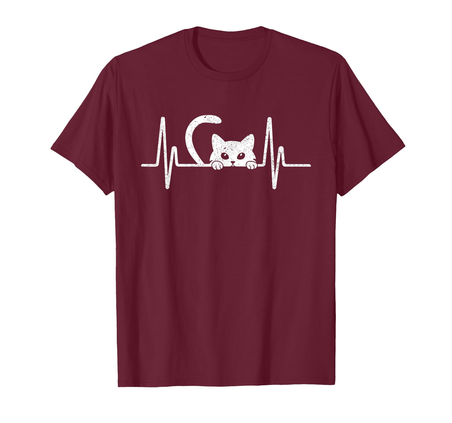Cat Heartbeat Shirt Cute Kids Men Women Cat Lover Heart Beat T-Shirt