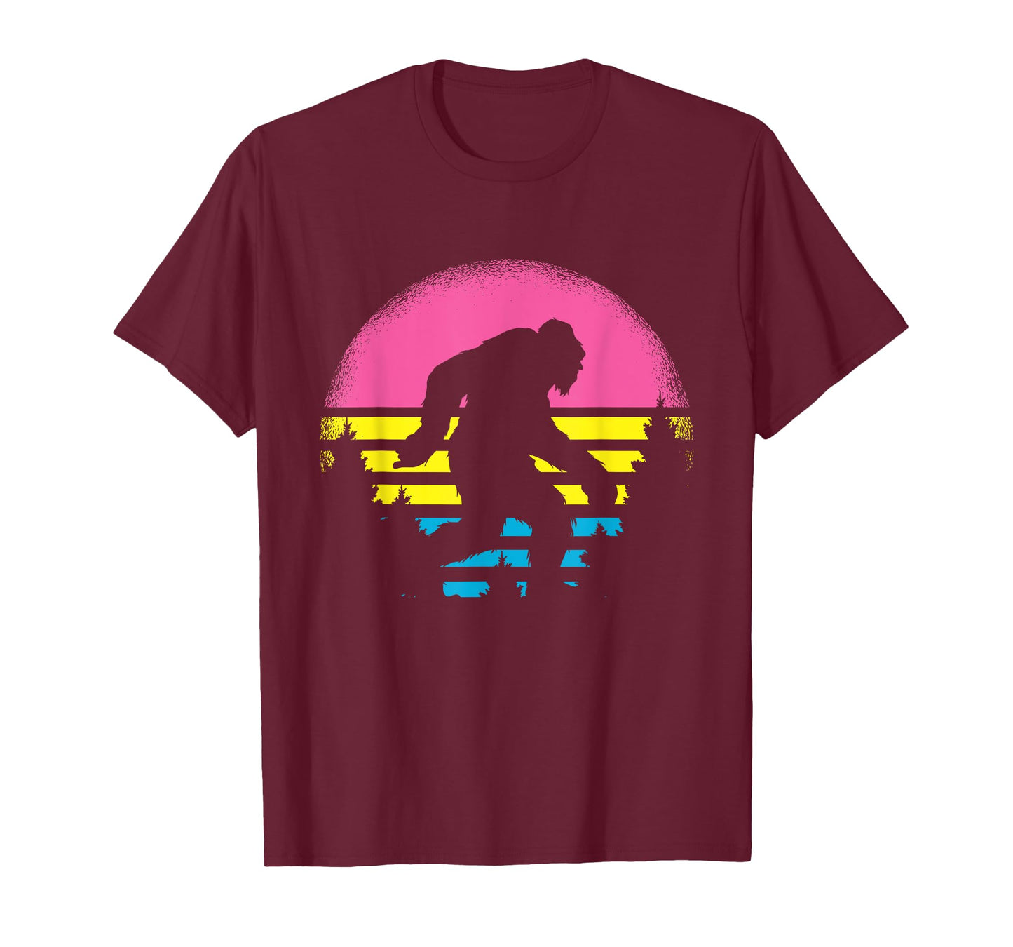Bigfoot LGBT-Q Retro Sasquatch Pan-sexual Pride Flag Ally T-Shirt