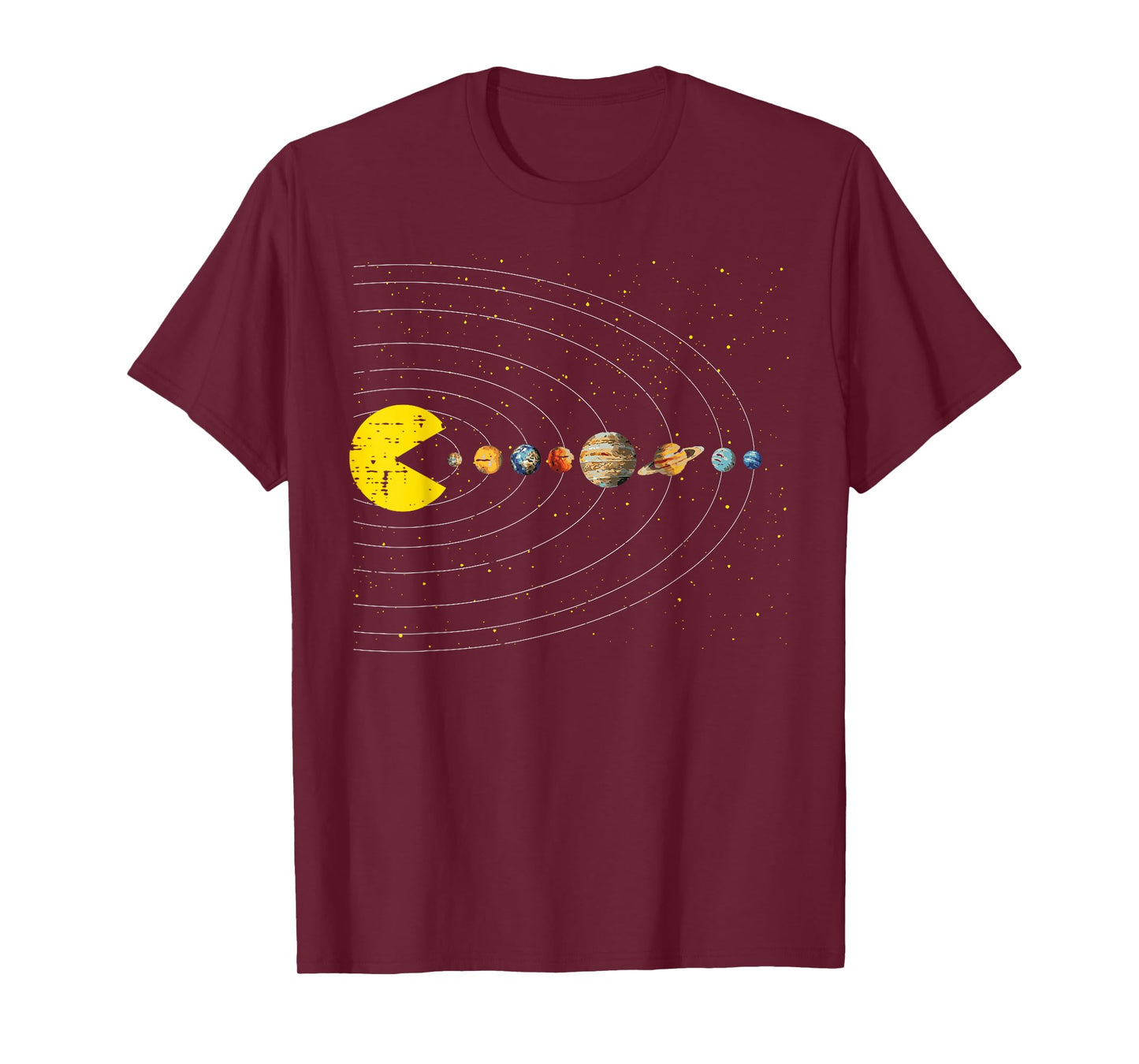Retro Game Eating Planets Space Galaxy Gaming Boys Kids Men T-Shirt
