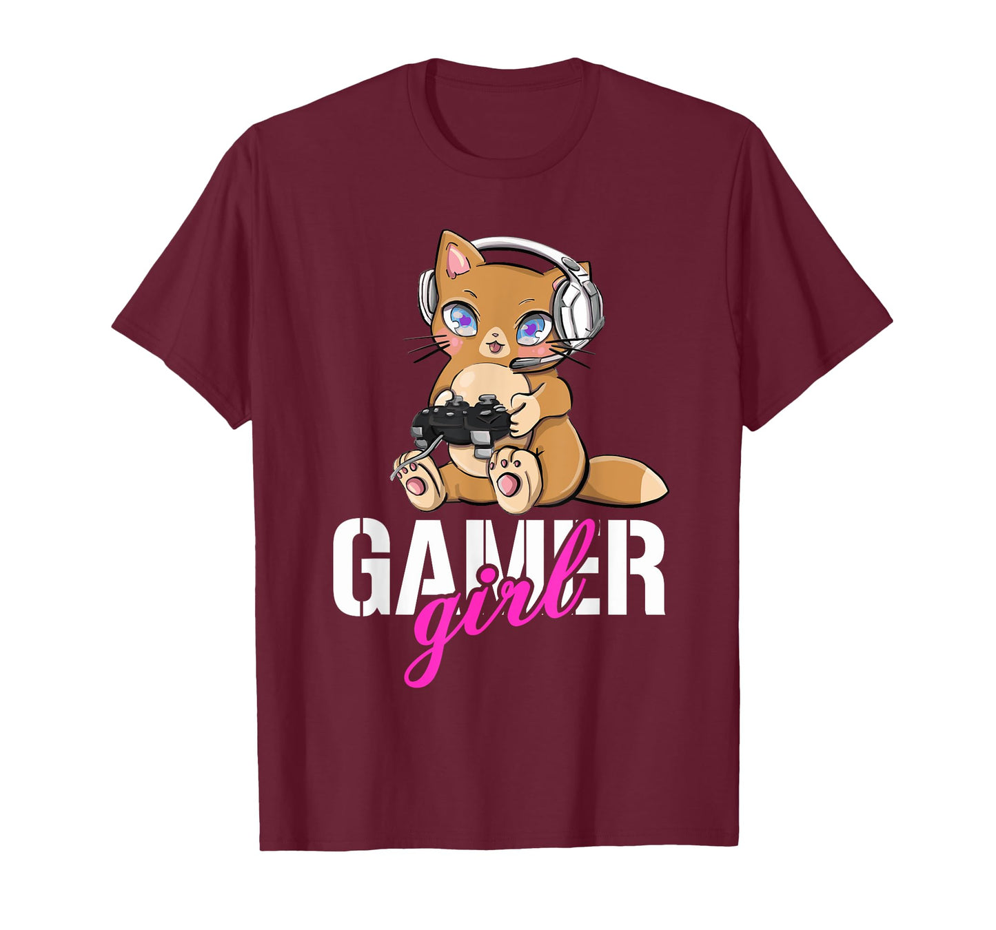 Gamer Cat Girl Gaming Cute Gamer Cats Cats And Gaming T-Shirt