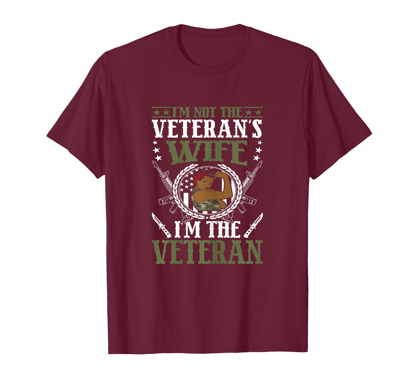 African American Army Veteran Female Afro Melanin Girl T-Shirt