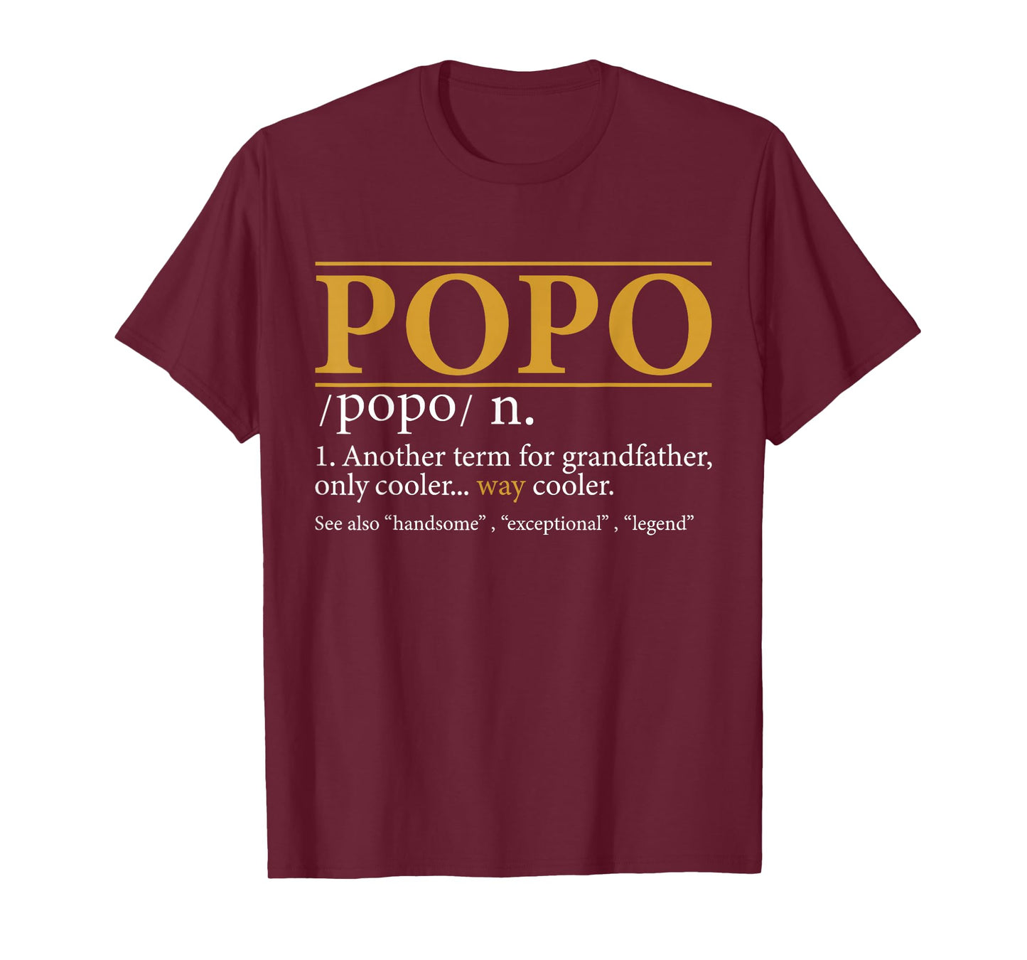 Funny Popo Definition Grandpa Gift T-Shirt