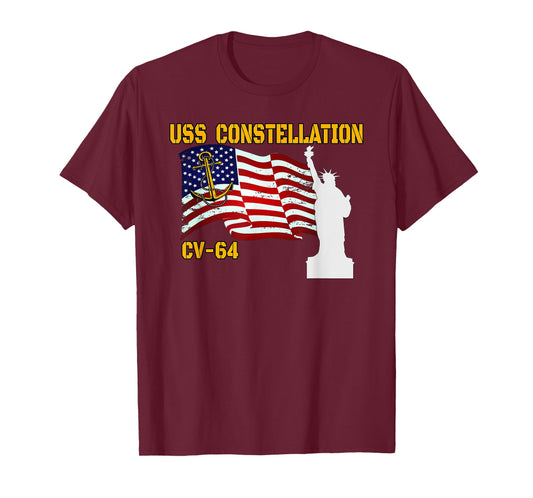 Aircraft Carrier USS Constellation Veterans Father Grandpa T-Shirt