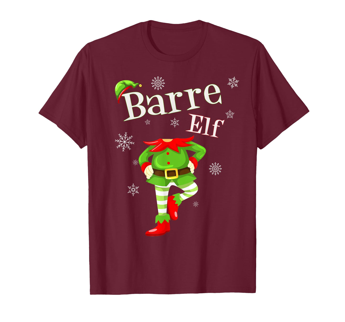 Barre Elf Funny Fitness Workout Christmas T-Shirt Holiday T-Shirt