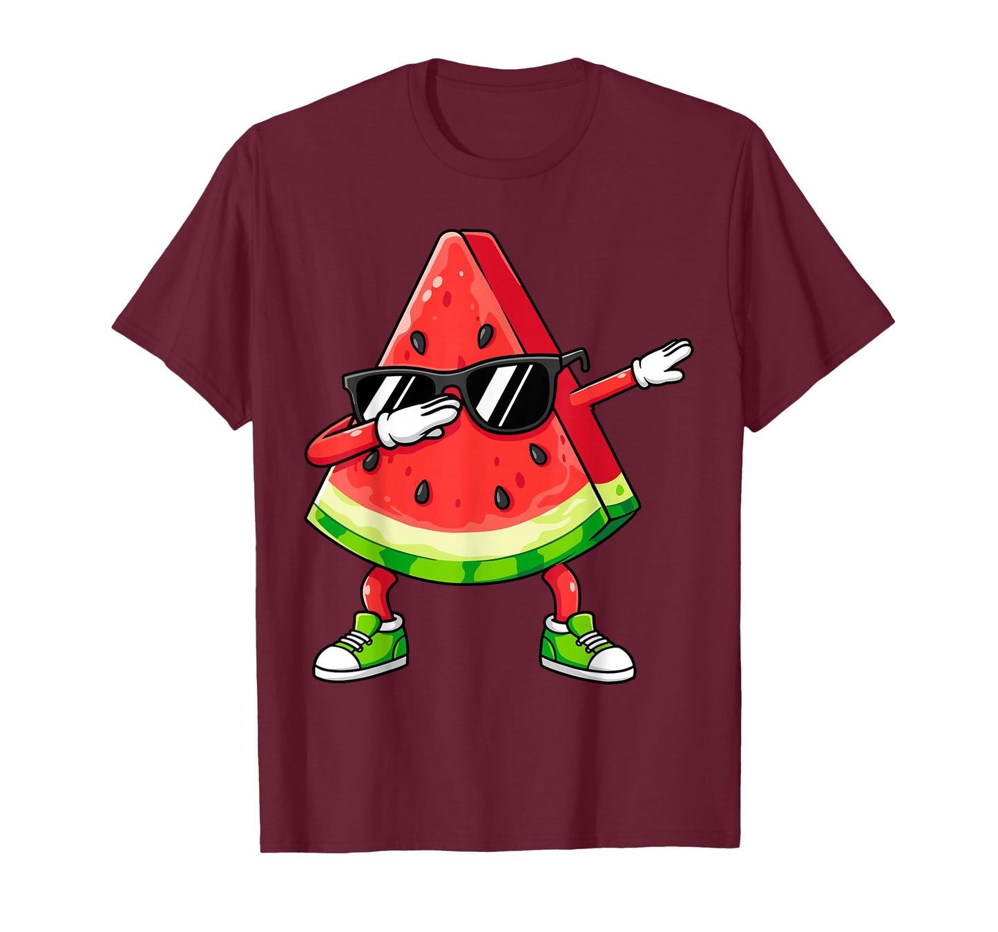 Dabbing Watermelon Sunglasses Summer Tropical Fruit T-Shirt