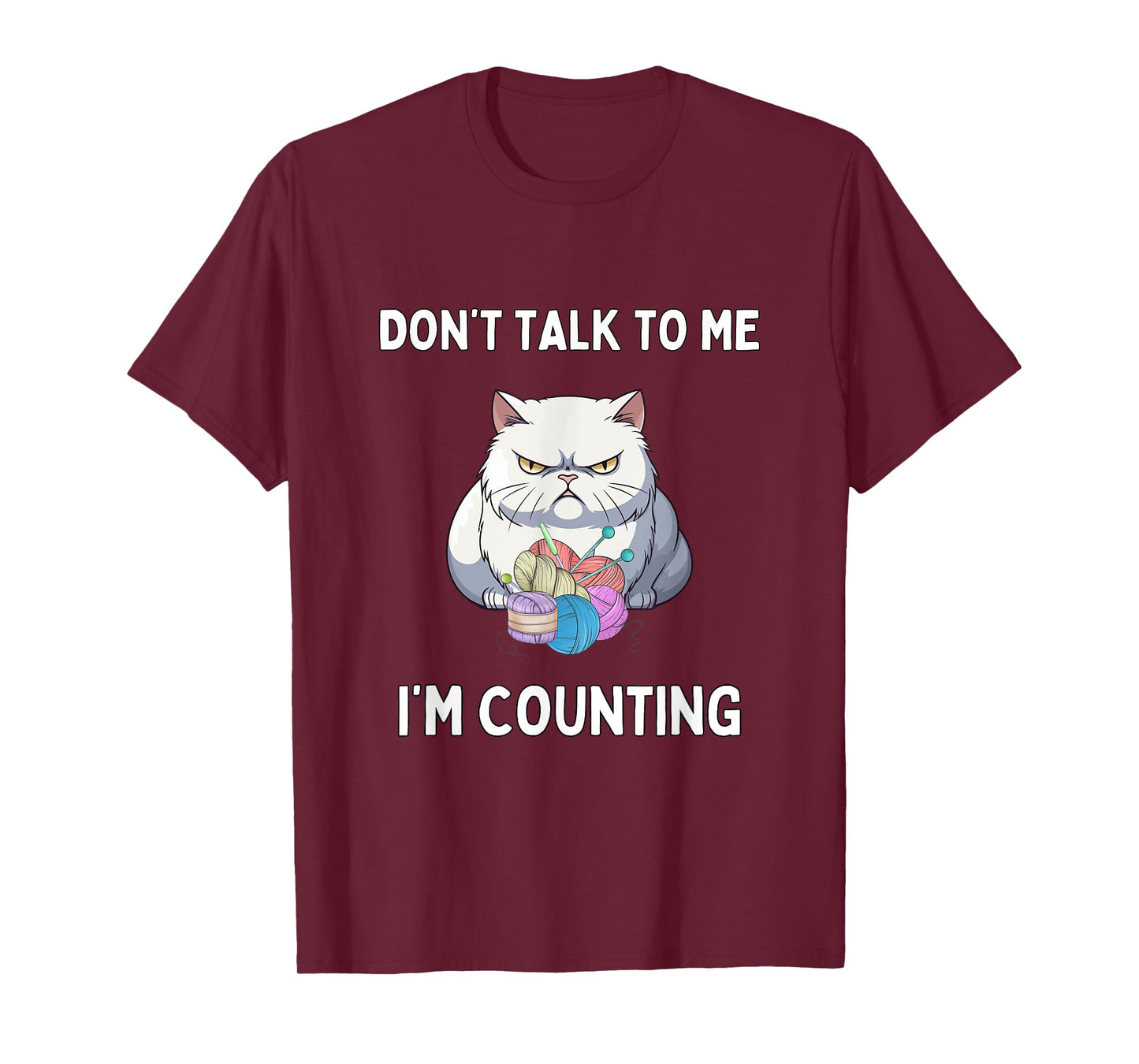 Don't Talk To Me I'm Counting Funny Crochet Cat Lover T-Shirt