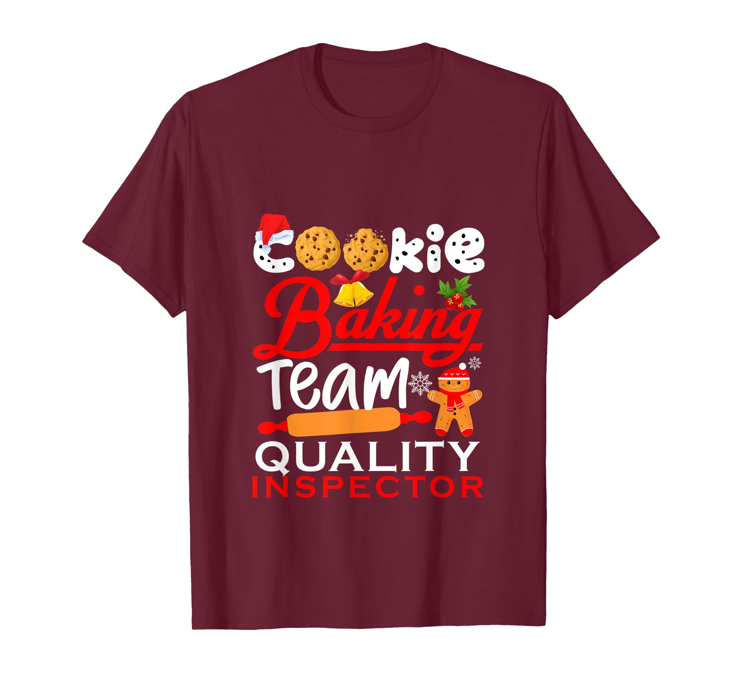 Cookie Baking Team Quality Inspector Funny christmas Holiday T-Shirt