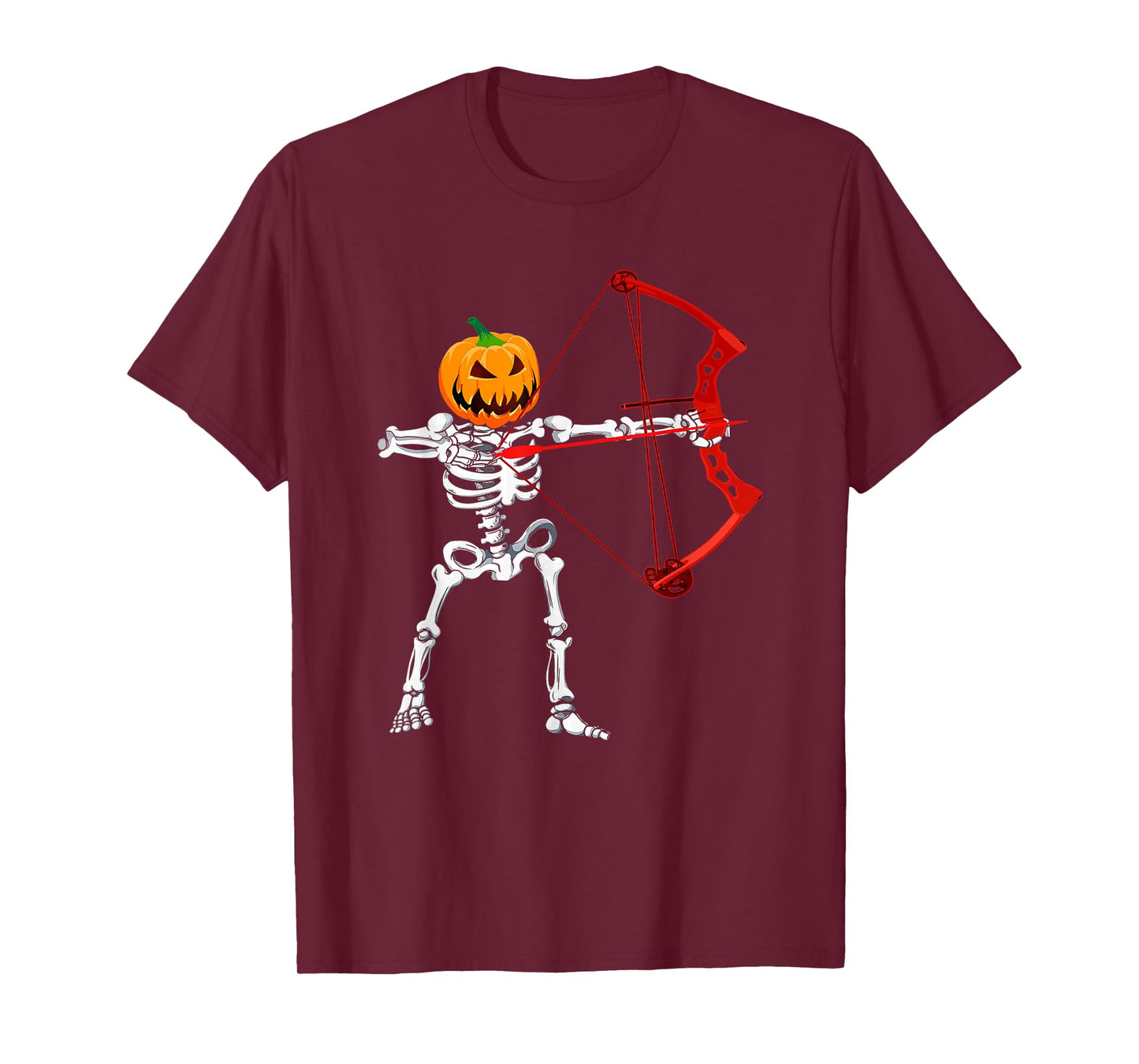 Skeleton Archery Halloween Pumpkin Bow Hunting T-Shirt