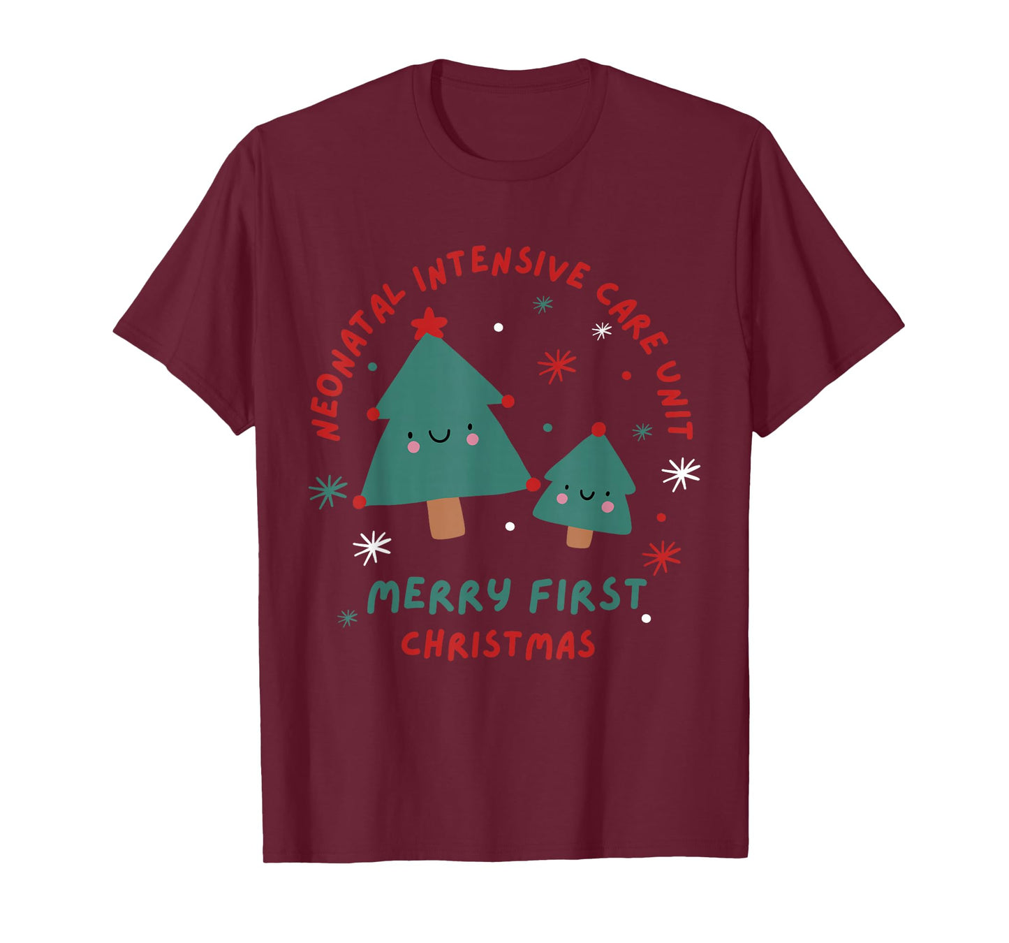Cute Funny NICU Merry First Christmas Nurse Crew Squad Xmas T-Shirt