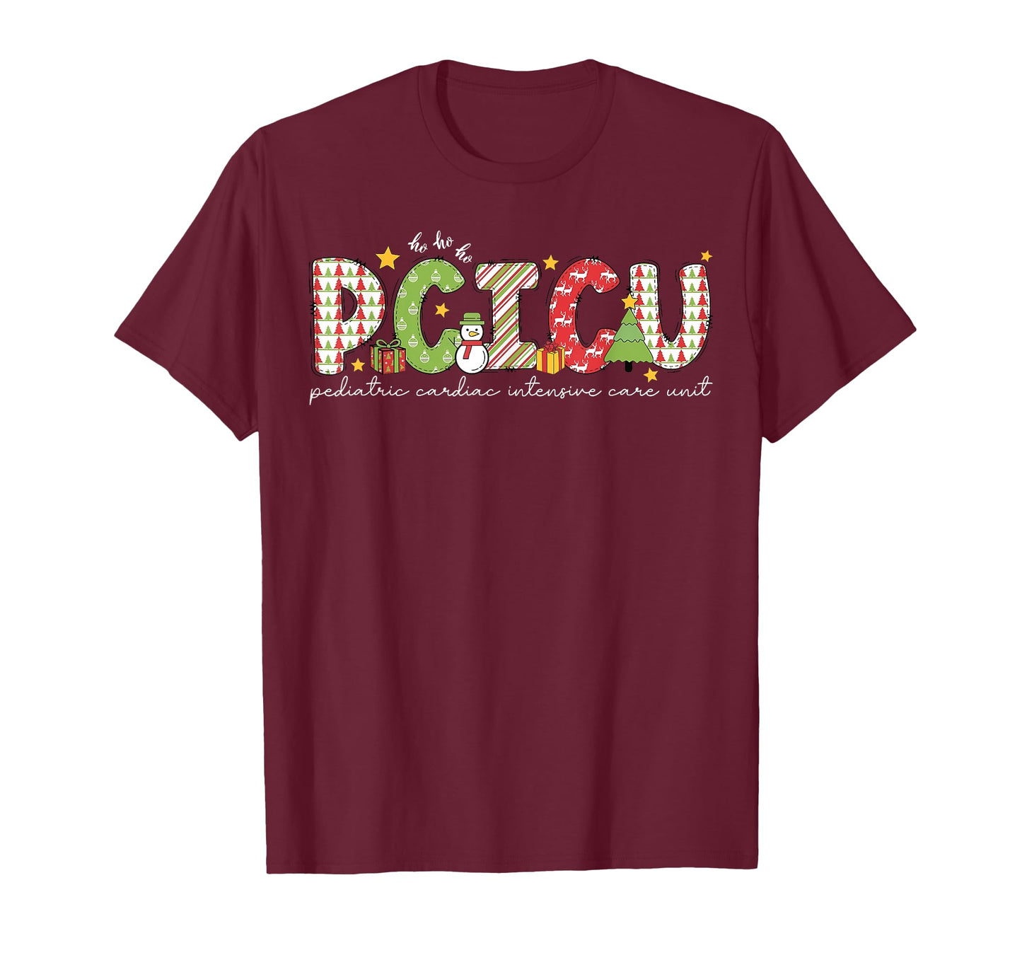 PCICU Nurse Christmas Peds CICU Cardiac Intensive Care Unit T-Shirt