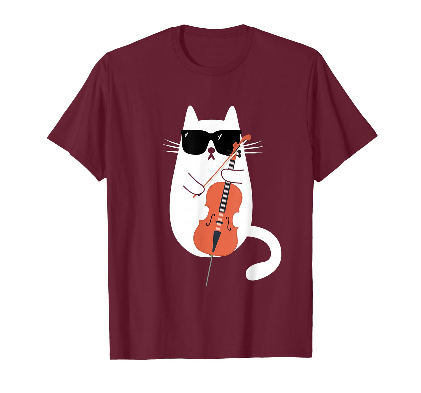 Funny Cat Wearing Sunglasses Playing Cello Cellist Musician T-Shirt