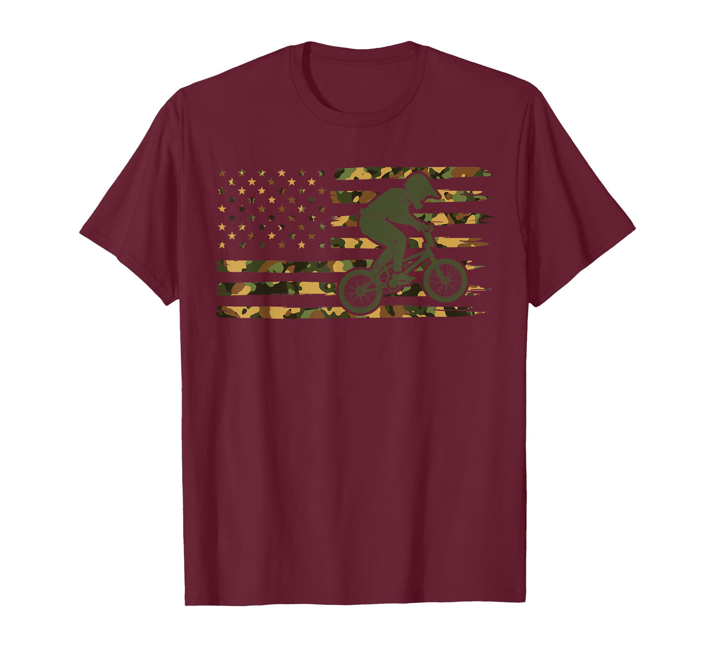 Camo BMX American Flag - American Flag BMX T-Shirt