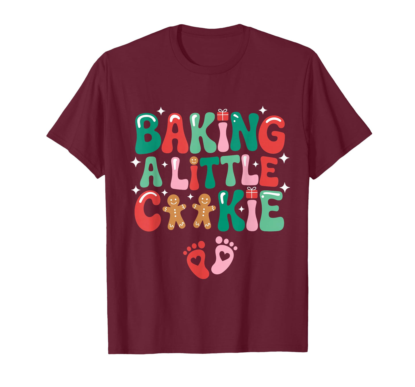 Baking A Little Cookie Baby Christmas Pregnancy Announcement T-Shirt