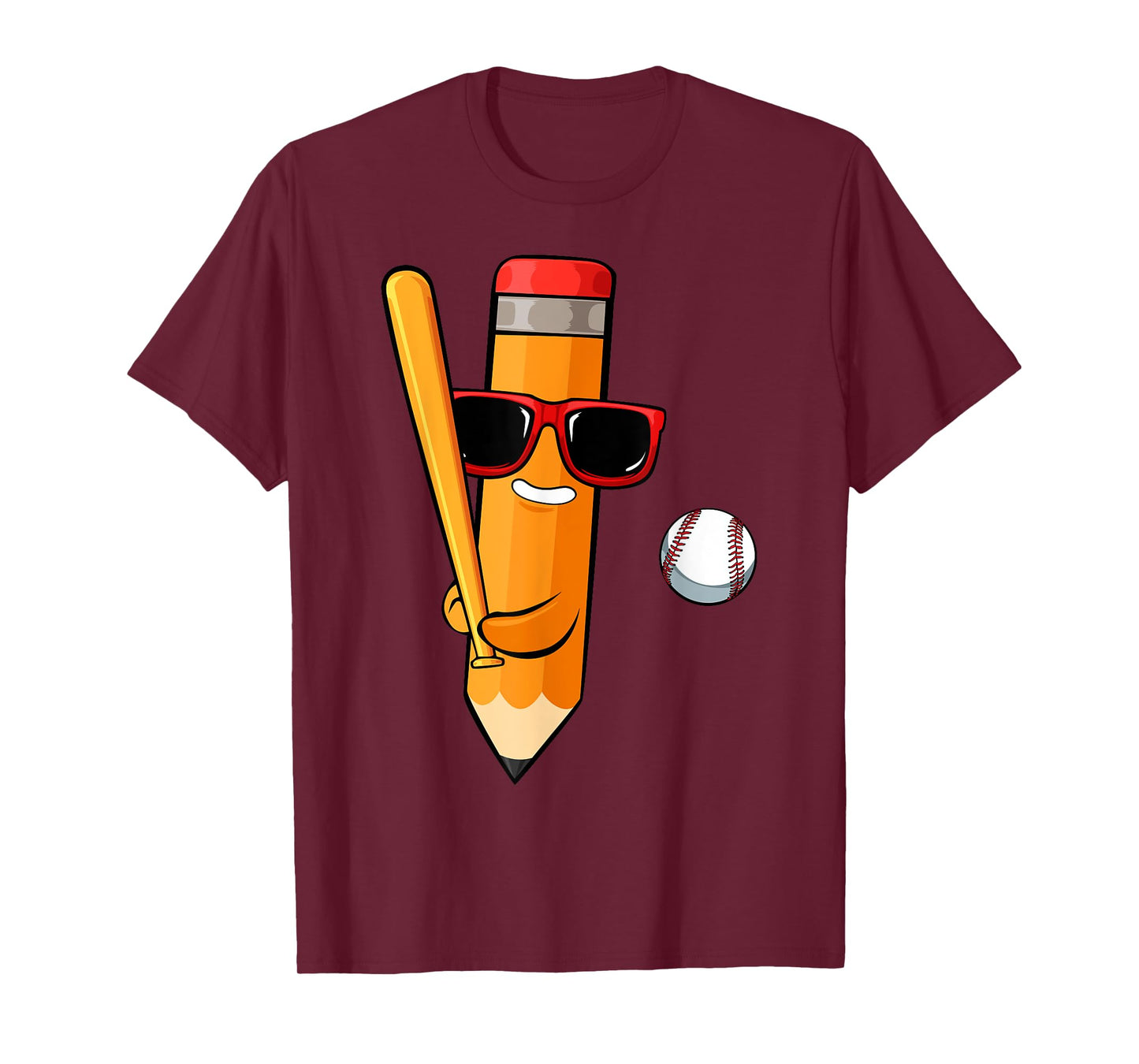 Baseball Player Pencil Back To School Cute Sport Students T-Shirt