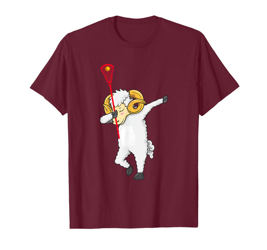 Dabbing Goat Lacrosse Tee Lacrosse Player Goat Dab Gifts T-Shirt