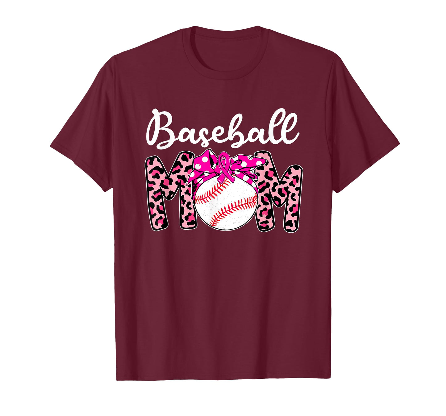 Baseball Mom Pink Ribbon Breast Cancer Awareness Fighters T-Shirt