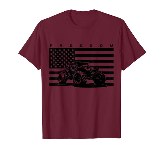 American Flag Off Roading Quad ATV T-Shirt
