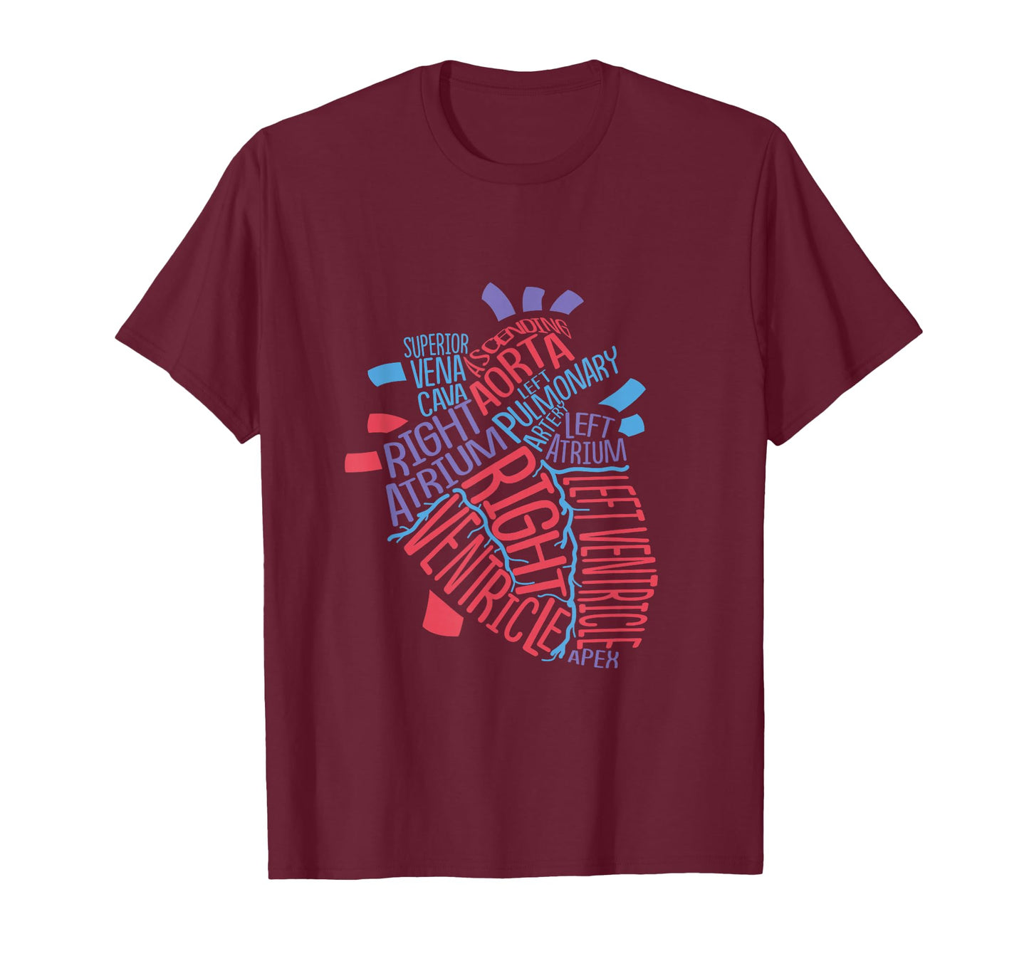 Anatomical Human Heart Cardiology Medical Cardiac Nurse T-Shirt