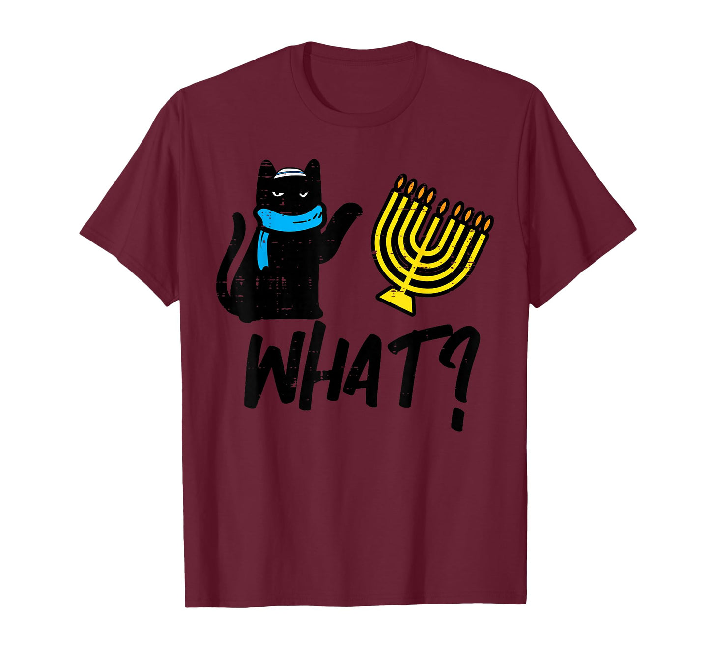 Hanukkah Cat What Funny Chanukah Jewish Women Girls Kids T-Shirt