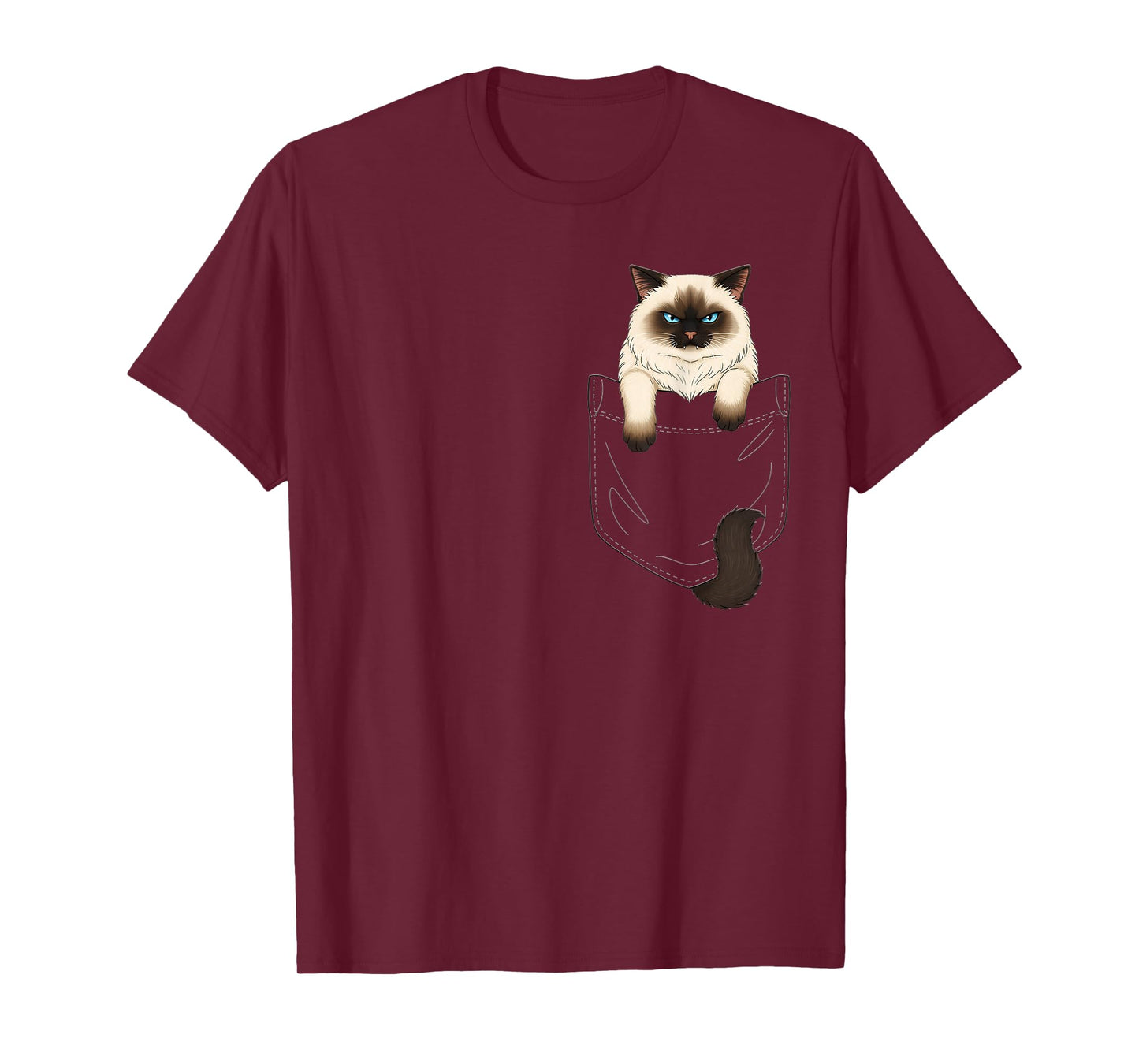 Cat Pocket Matching Cat and Owner Clothes Ragdoll Cute Cat T-Shirt